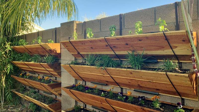 Vertical garden beds as a space-saving measure