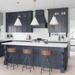 Kitchen island and high stools
