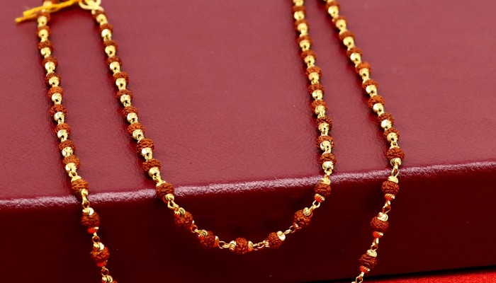 Rudraksha Gold Mala Designs and Gold Chain for Males
