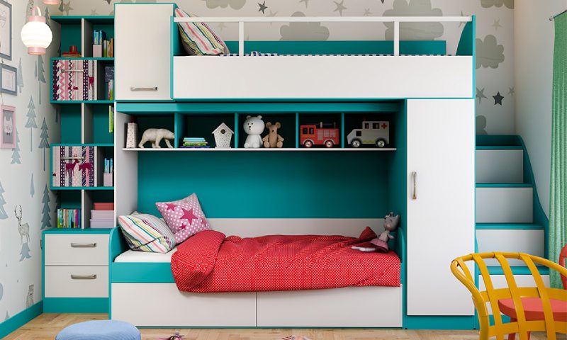 Multicolor-bunk-bed-for-boys
