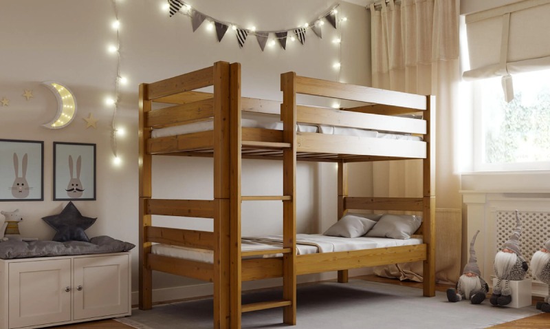 Wooden-bunk-bed-for-aesthetic-appeal