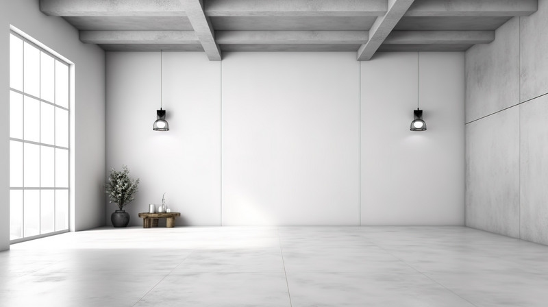 minimalist concrete floor tiles