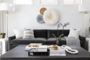 Grey Sofa with White Walls