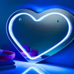 Mirrors with Neon Text Lights
